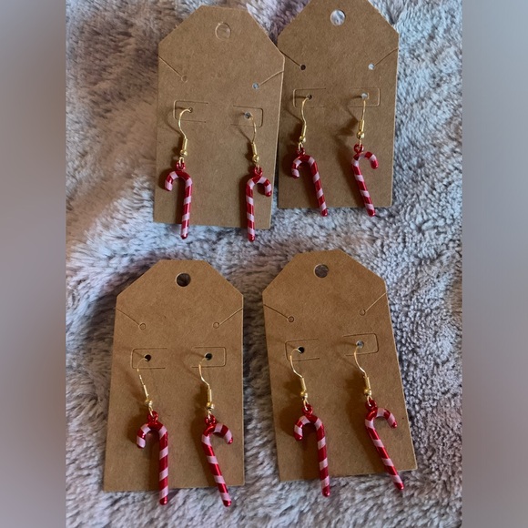 Set of 4 candy cane earrings ❤️ - Picture 1 of 1